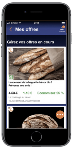 écran commerçant gestion d'offres app wedeal - 1